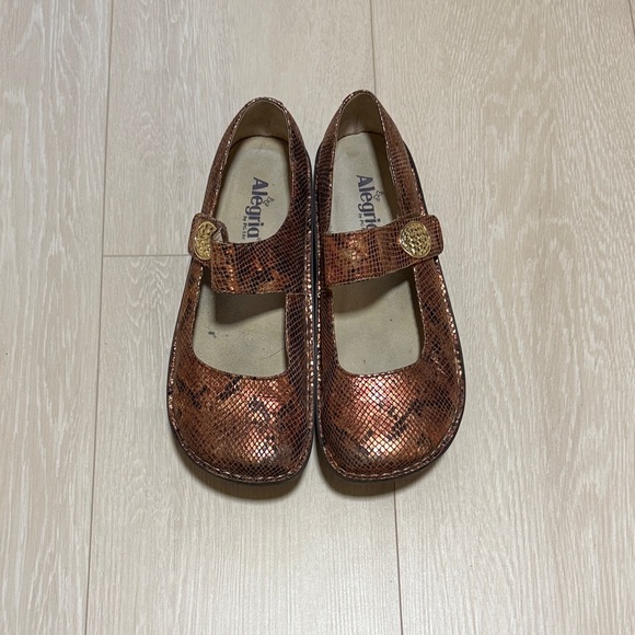Alegria Shoes - Alegria Copper Textured Mary Jane Dress Shoes